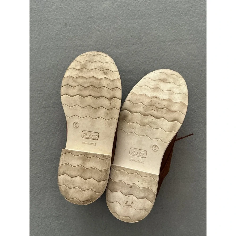 The Childrens Place Oxford Shoes Size 5 Cognac Brown Faux Suede Lace Up